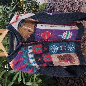 Woolrich Vintage 100% Will Multicolor Patchwork Cardigan